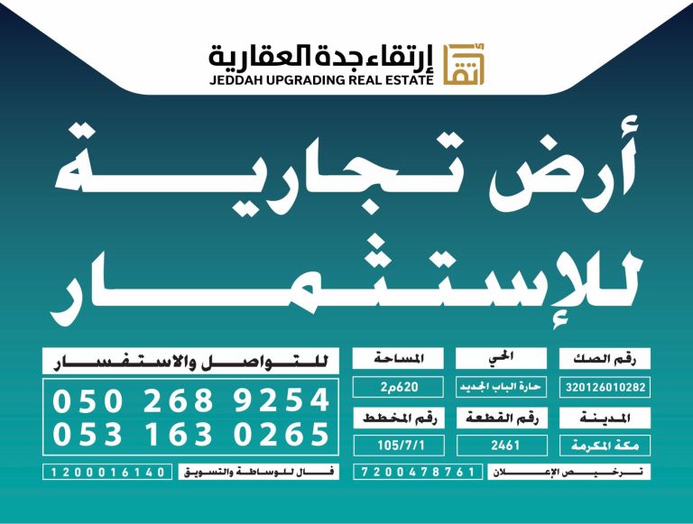 ارتقاء جدة العقارية - الفرص العقارية